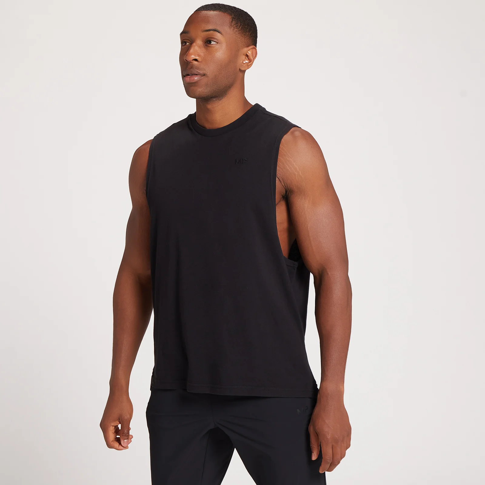 MP Men's Dynamic Training Drop Armhole Tank Top - Washed Black - XXS Image 1