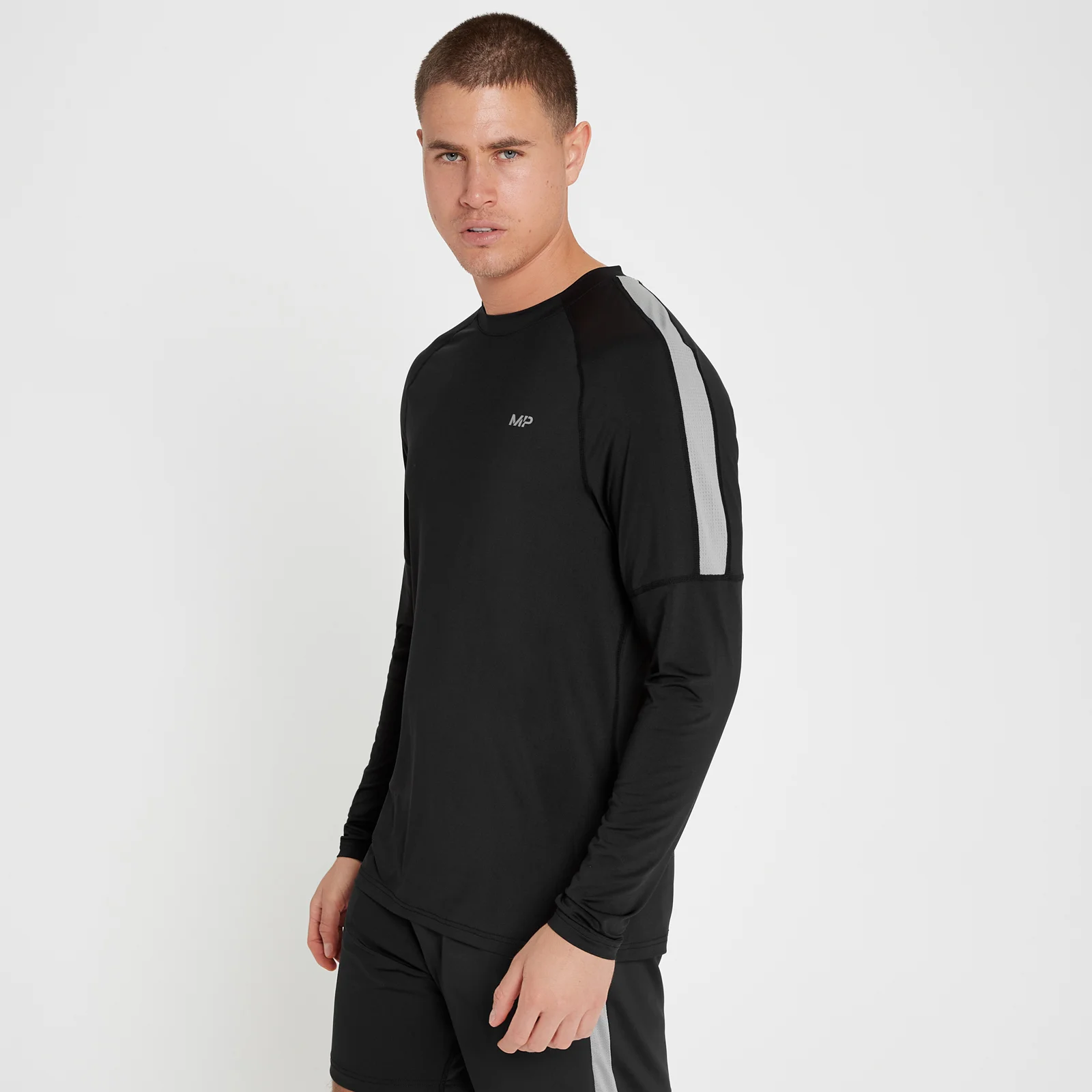 MP Men's Tempo Long Sleeve Top - Black - XXS Image 1