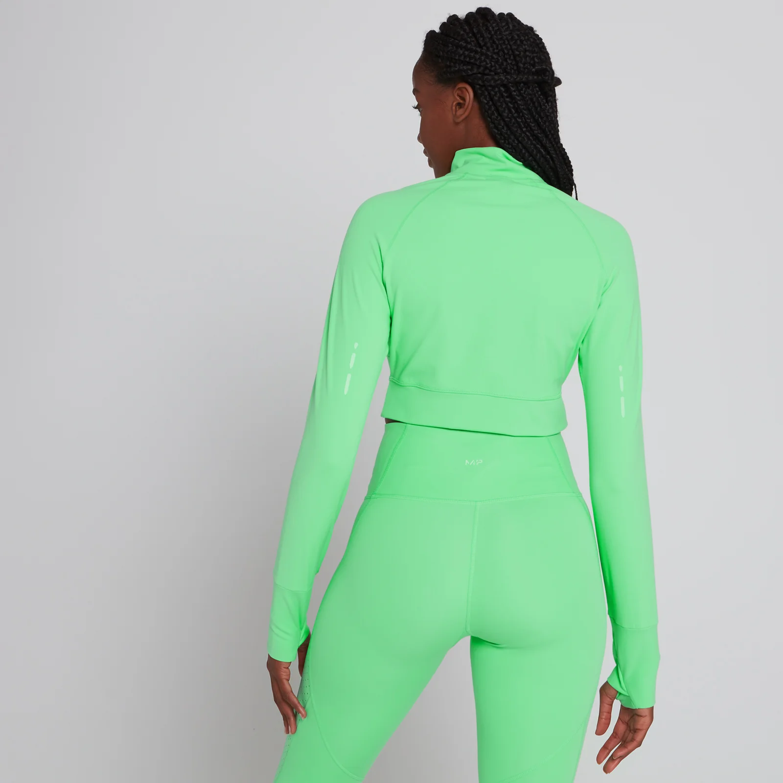MP Women's Power Ultra Cropped 1/4 Zip Top - Spring Bud - XS Image 3