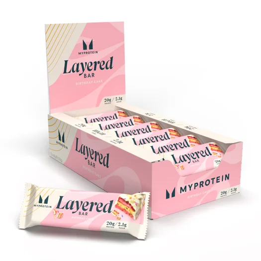 Myprotein Layered Bar - 12 x 60g - Vanilla Birthday Cake