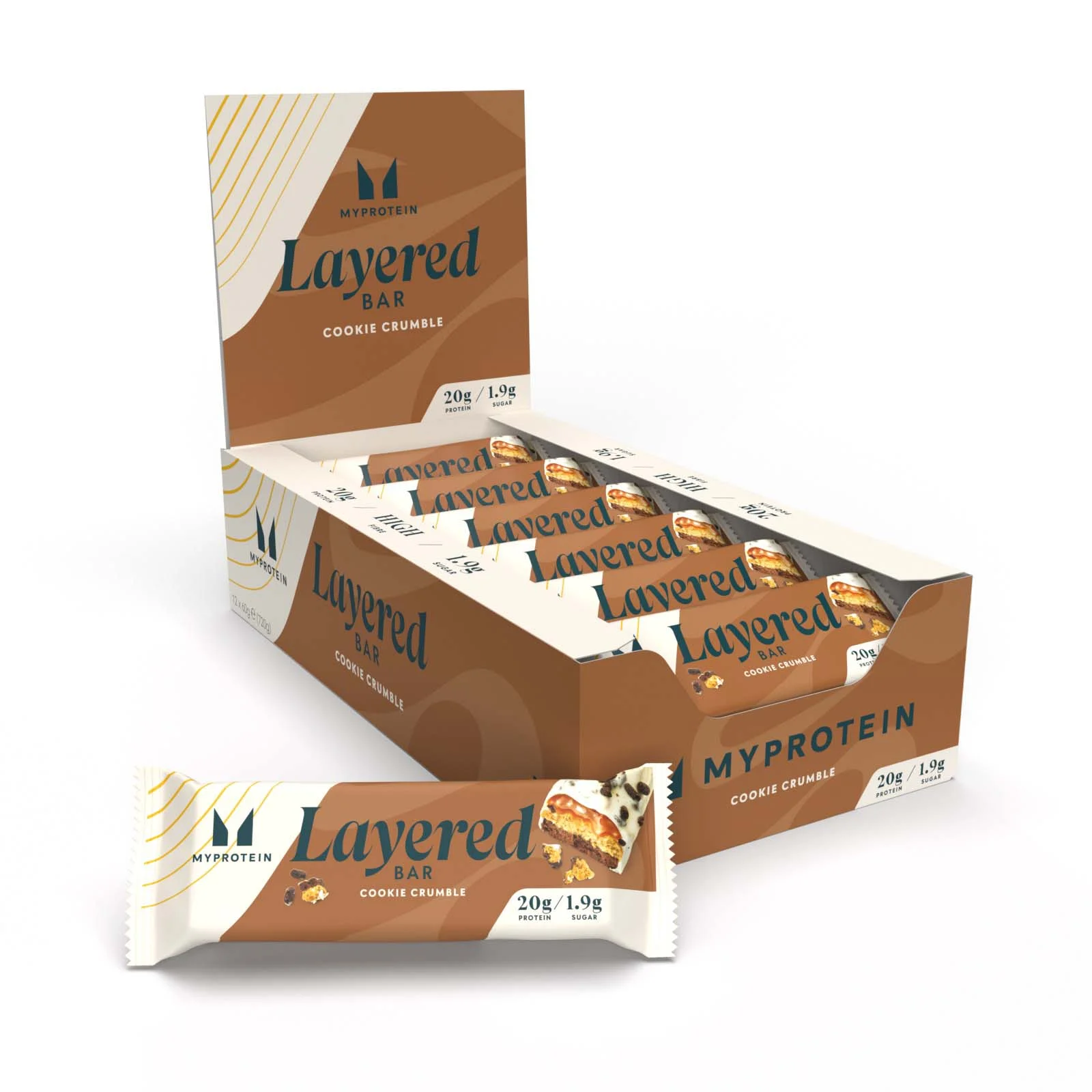 Myprotein Layered Bar - 12 x 60g - Cookie Crumble Image 1