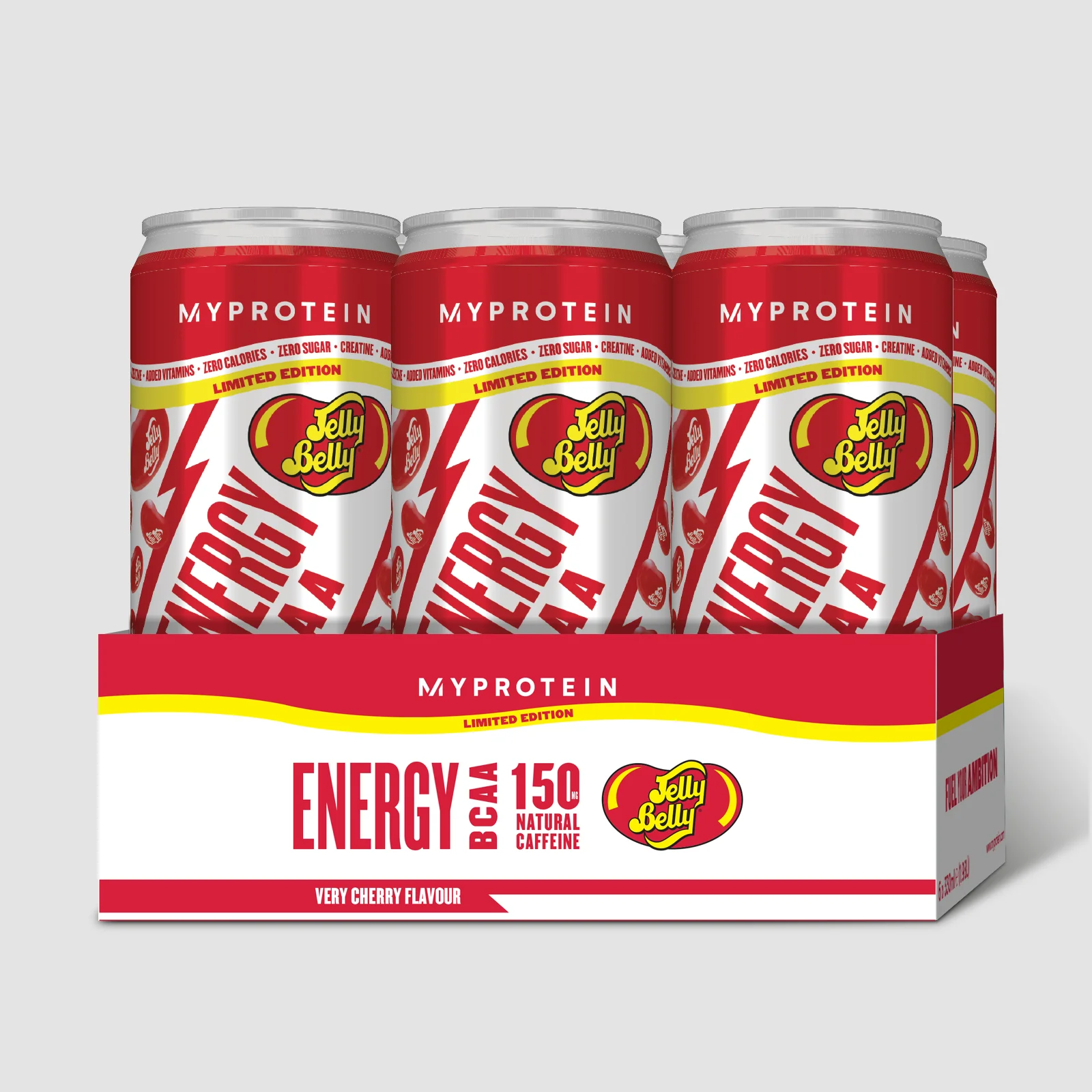 BCAA Energy Drink – Jelly Belly® - 6 x 330ml - Very Cherry Image 1