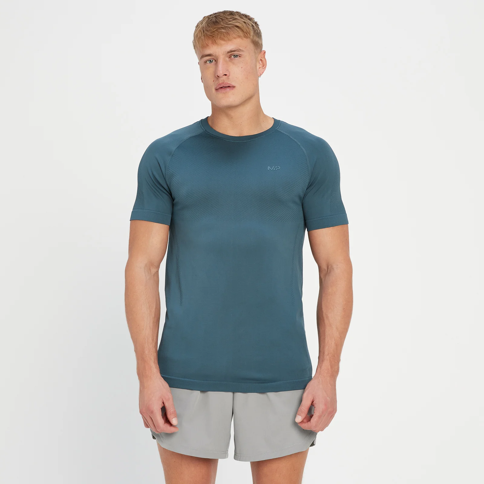 MP Men's Tempo Seamless Short Sleeve T-Shirt - Smoke Blue - XXS Image 1