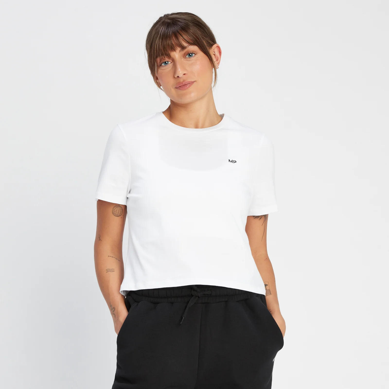 MP Women's Rest Day Crop T-Shirt - White - XXS Image 1