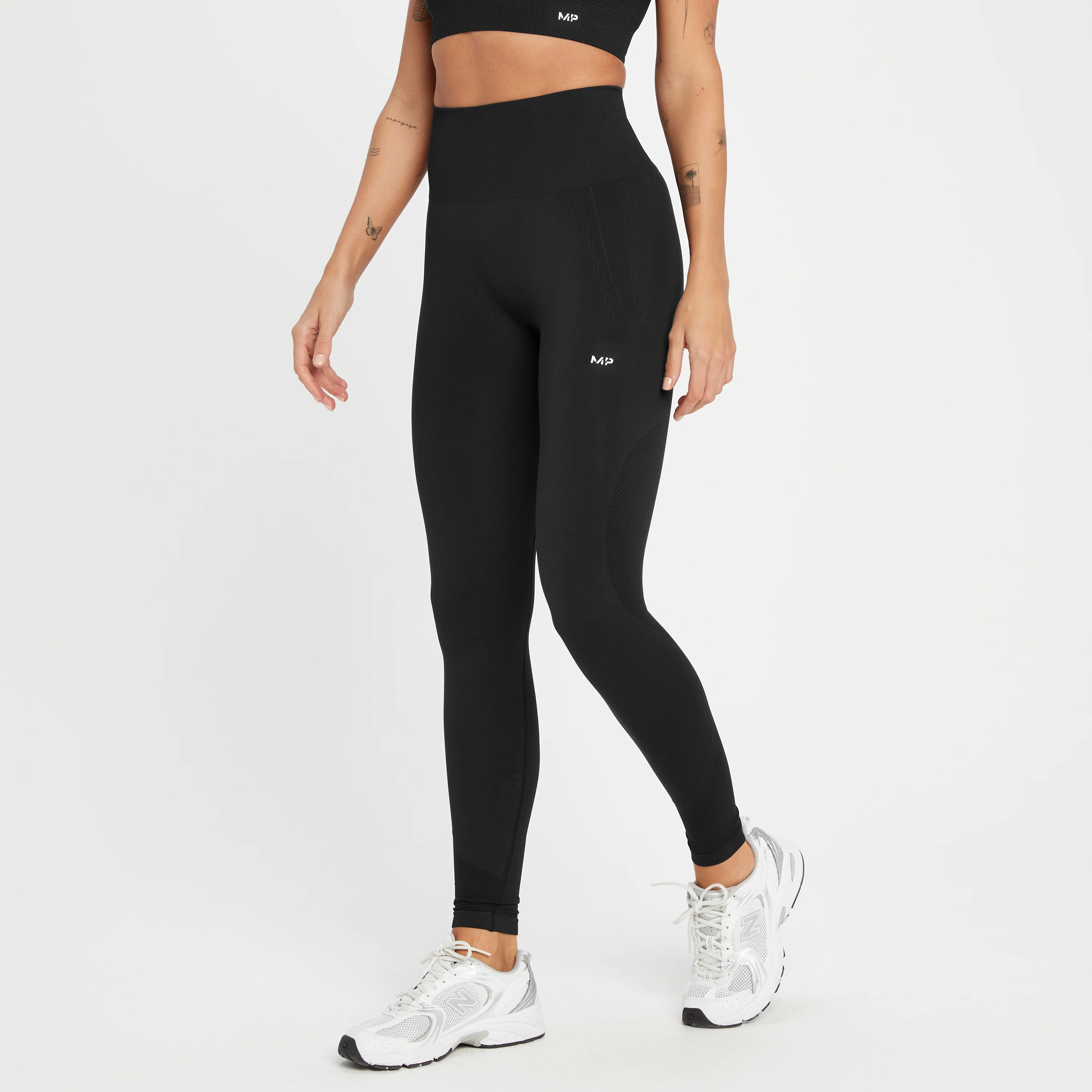 MP Women's Tempo Tonal Seamless Leggings - Black - XXS Image 1