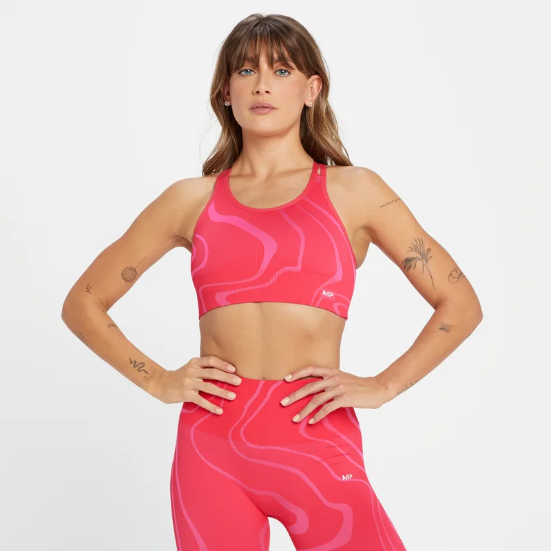 MP Women's Tempo Wave Seamless Sports Bra - Rouge Red - XXS Image 1