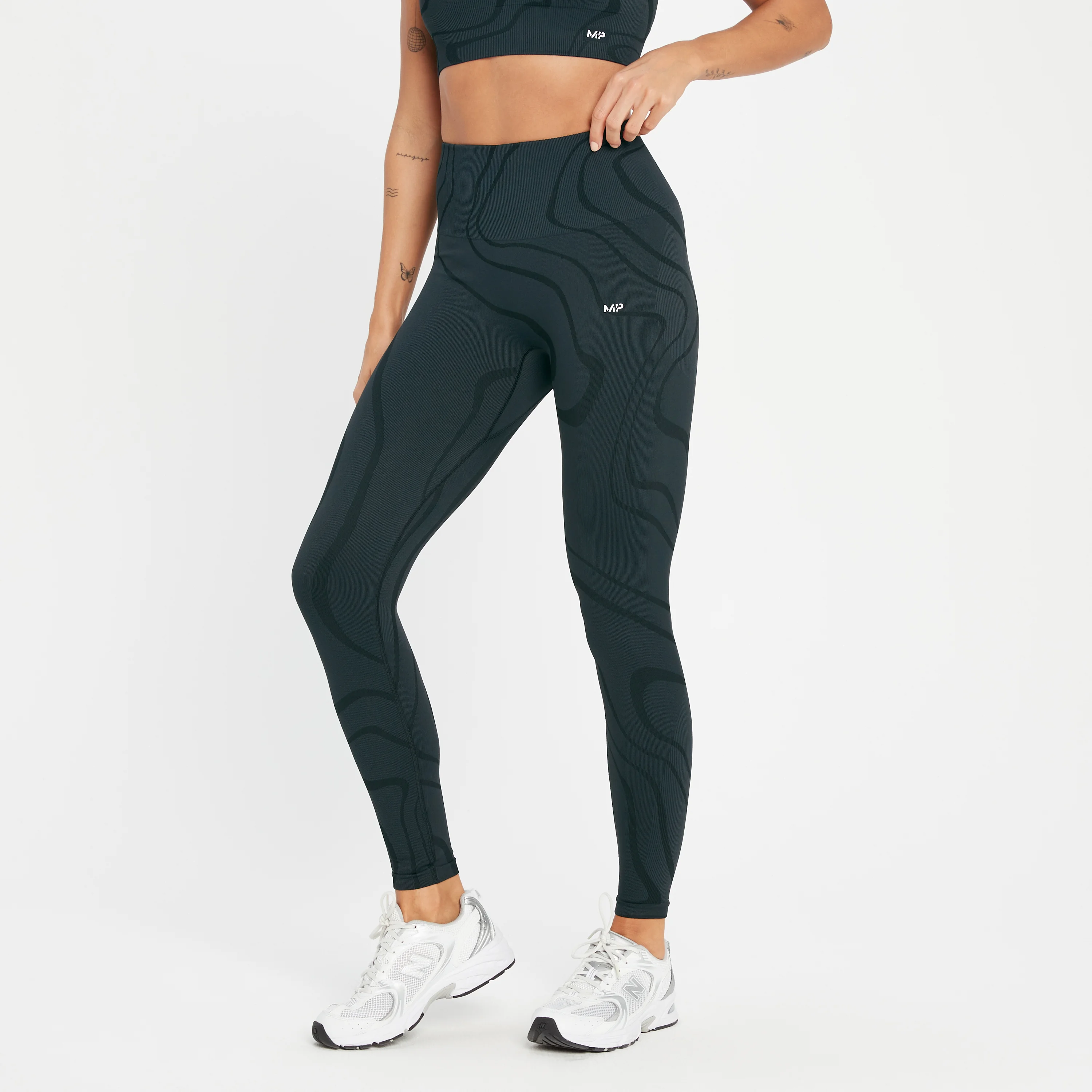 MP Women's Tempo Wave Seamless Leggings - Black - XXS Image 1