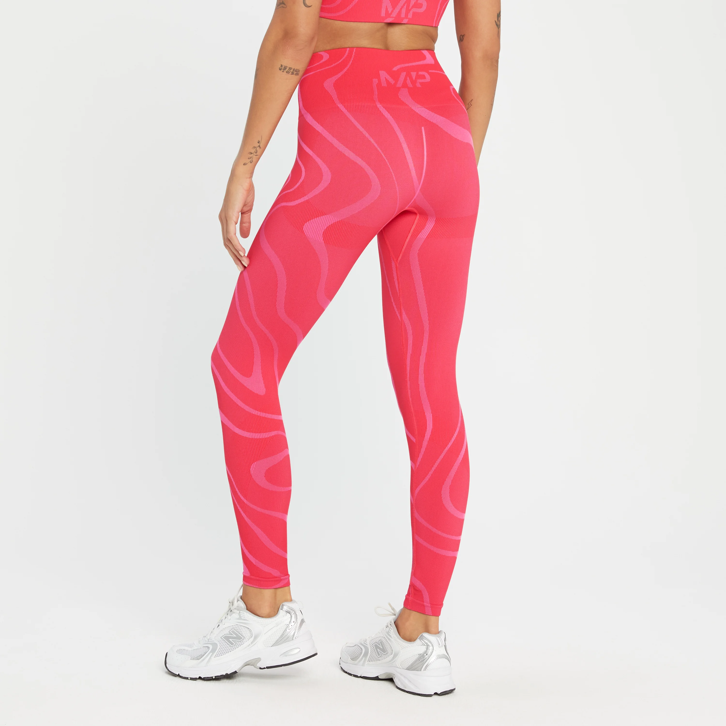 MP Women's Tempo Wave Seamless Leggings - Rouge Red - M Image 2