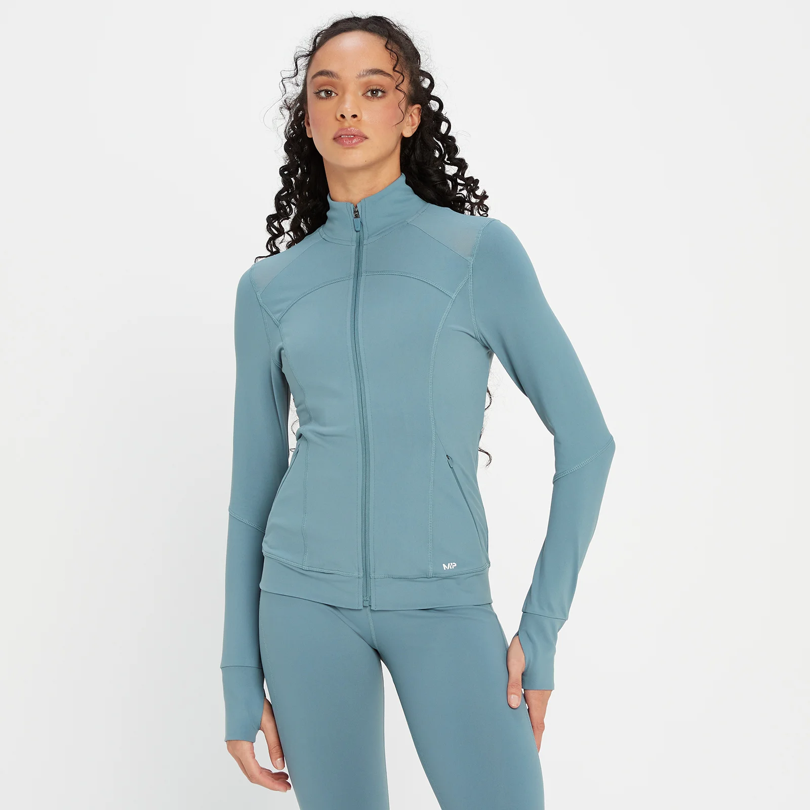 MP Women's Power Mesh Jacket - Pebble Blue - XXS Image 1