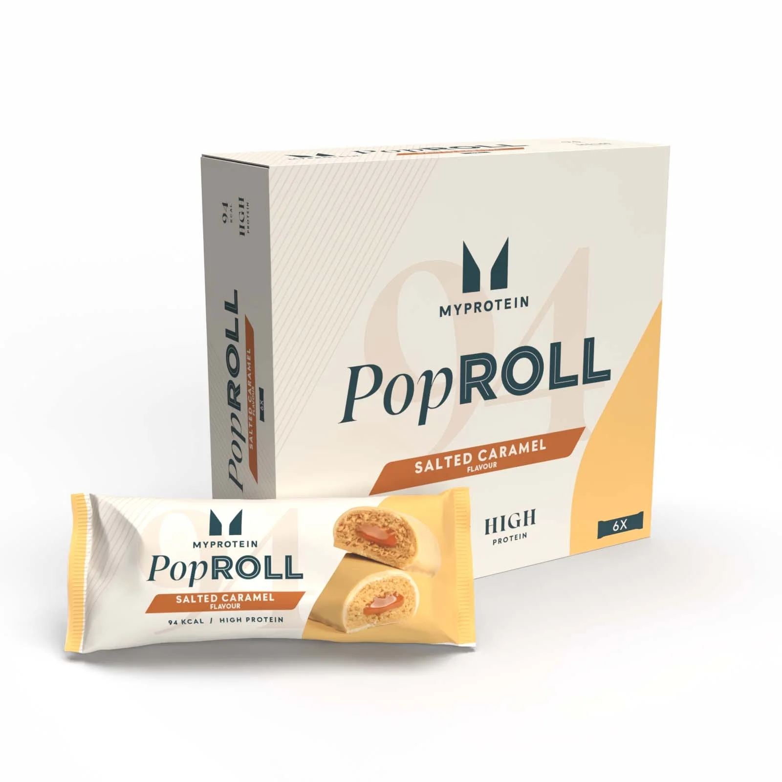 Pop Roll Protein Snack - 6 x 27g - Salted Caramel Image 1