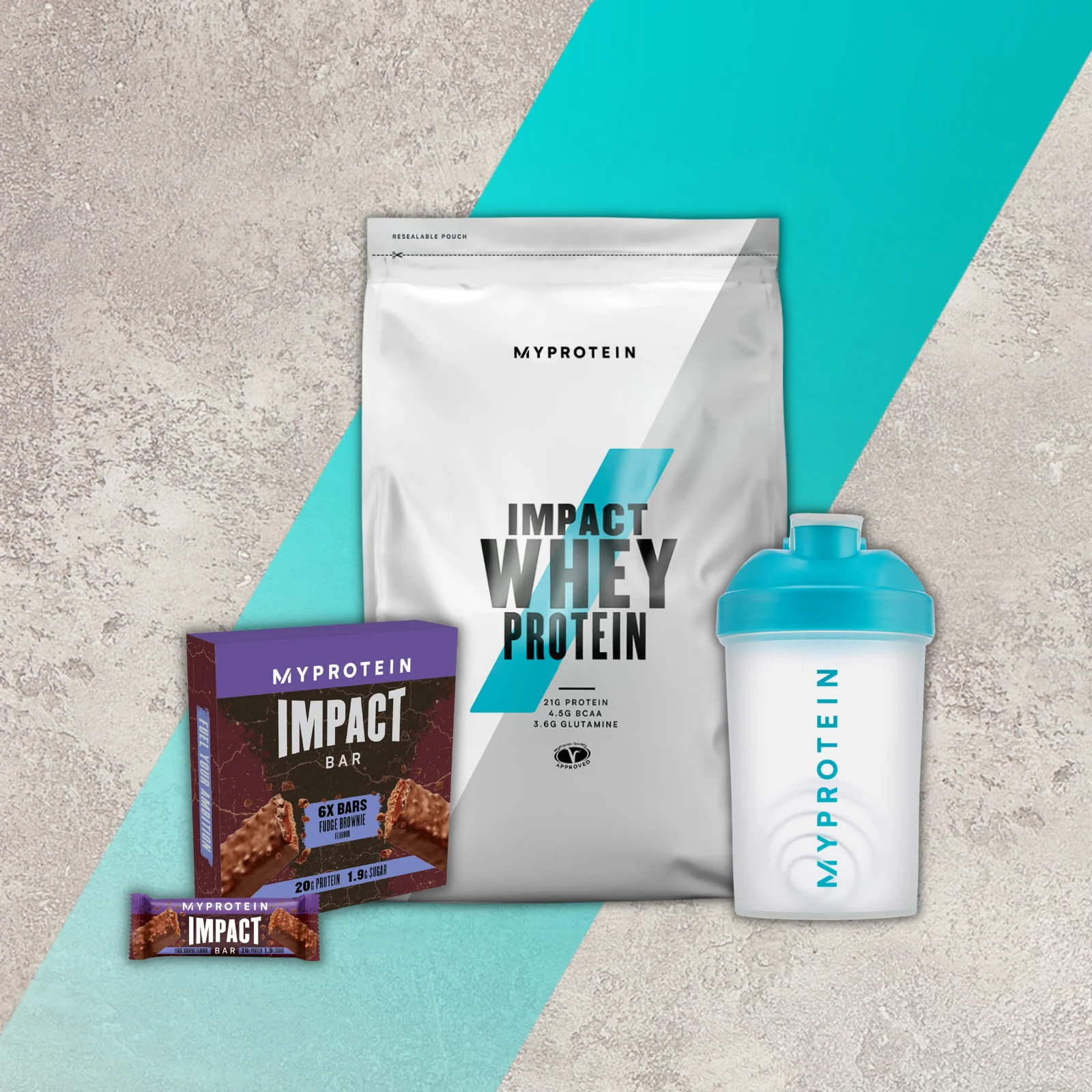 Whey Protein Starter Pack - Caramel Nut - Shaker - Vanilla Image 1