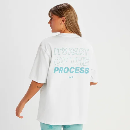 MP Women's Slogan T-Shirt - White/ Blue