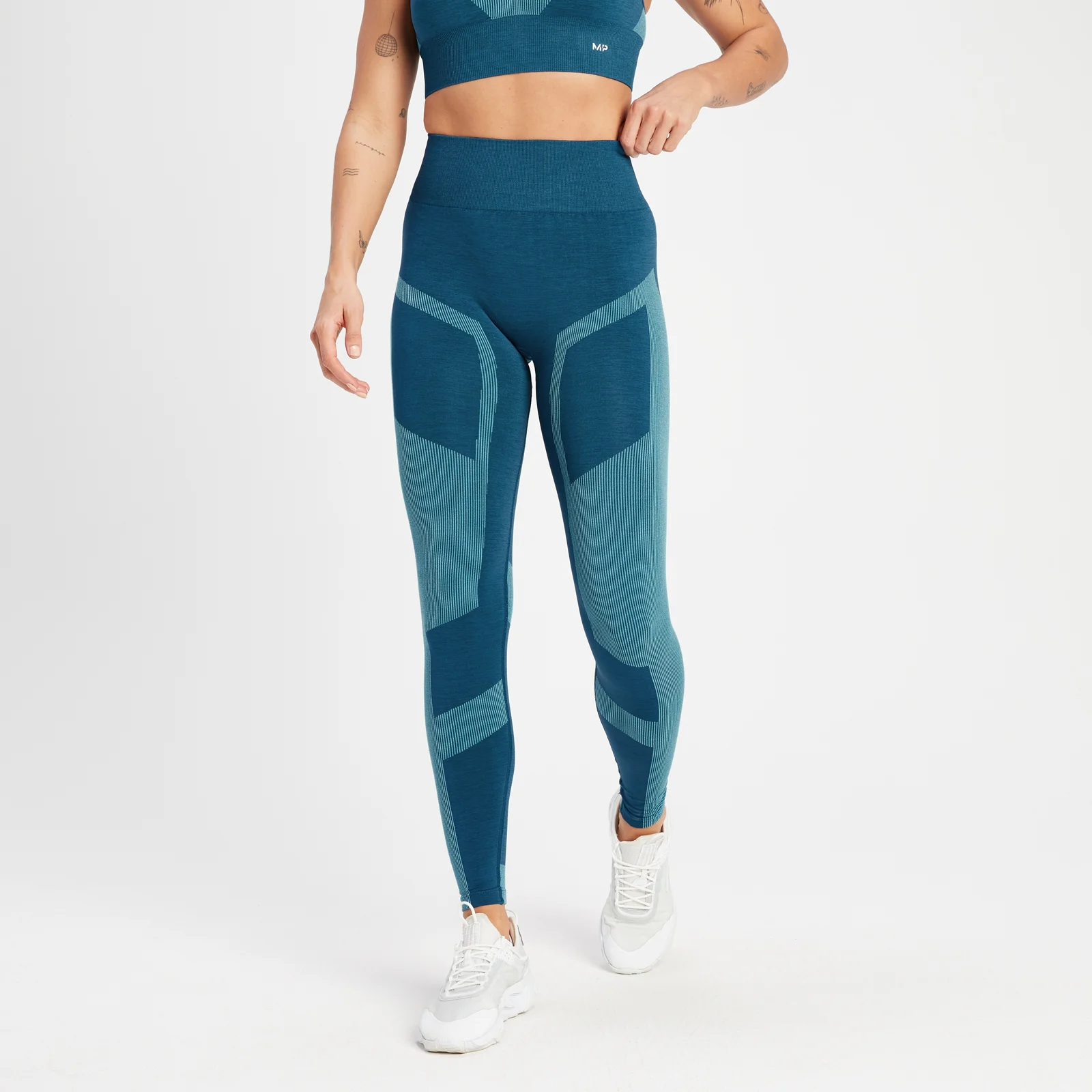 MP Women's Impact Scrunch Seamless Leggings - Teal Blue - XS Image 1