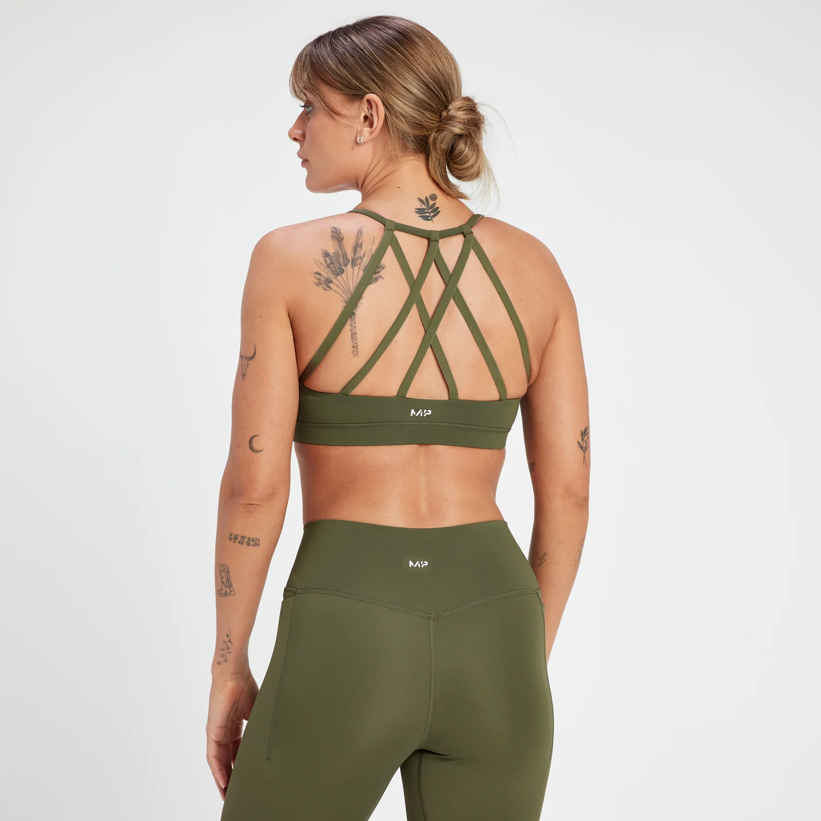 MP Women's Adapt Strappy Sports Bra - Olive Green - XS Image 1