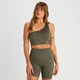 MP Women's Tempo Rib Seamless Asymmetric Bra - Taupe Green