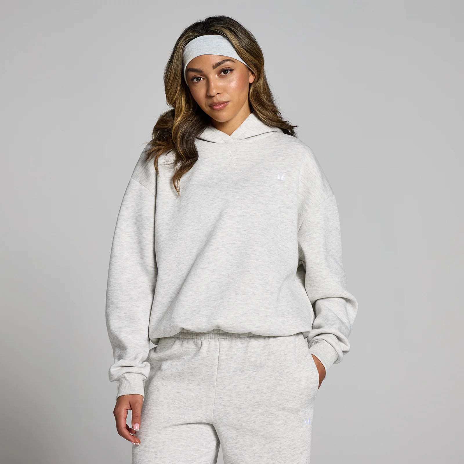 MP Women's Basics Oversized Hoodie - Light Grey Marl - XS Image 1