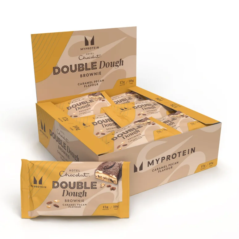 Myprotein x Hotel Chocolat Double Dough Brownie - 12 x 60g - Hotel Choc Pecan