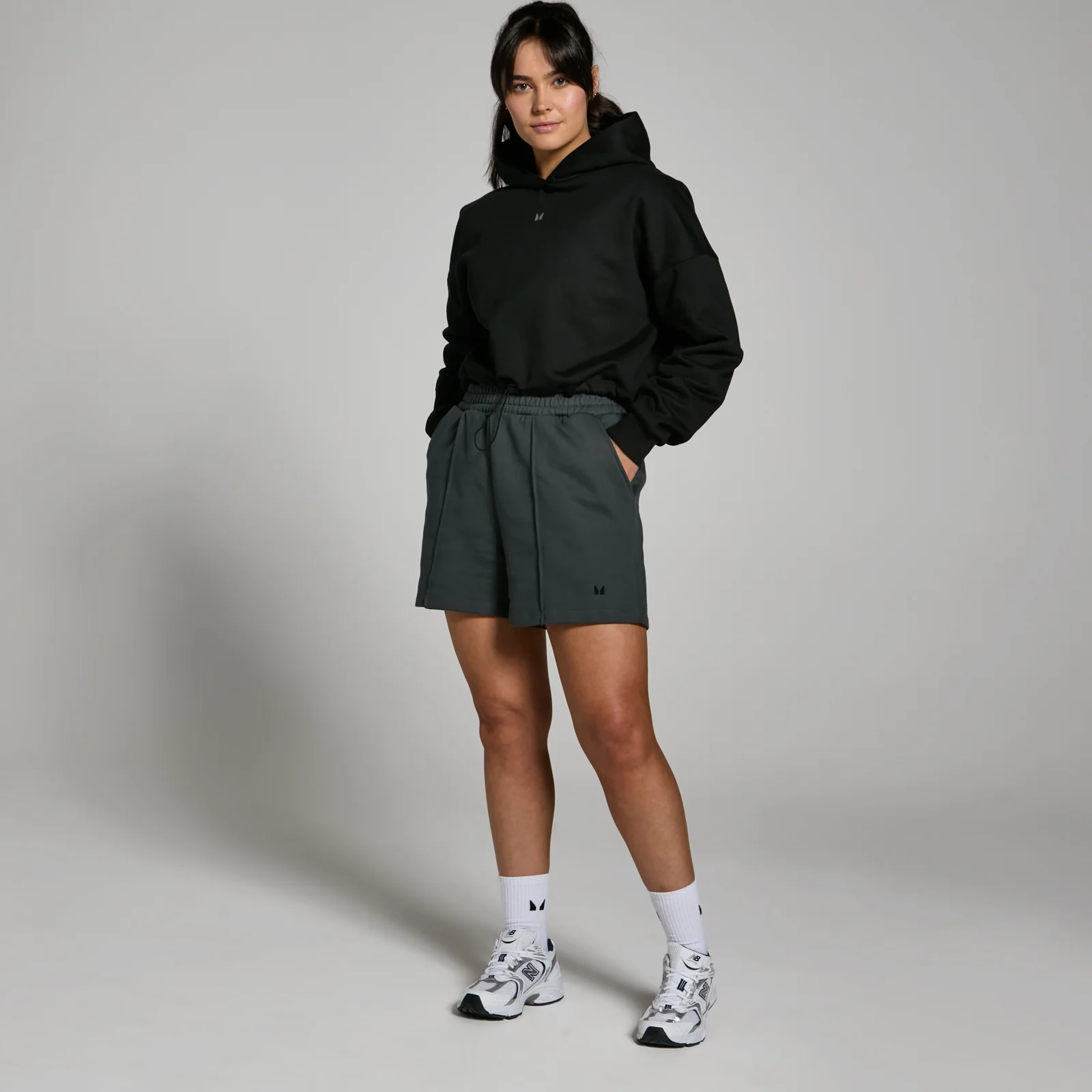 MP Women's Lifestyle Heavyweight Sweat Shorts - Dark Shadow - XS Image 3