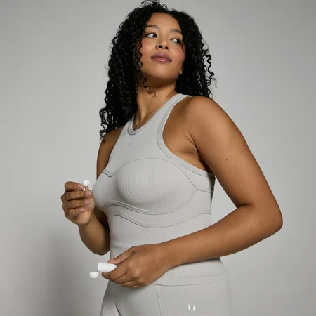 MP Women's Lifestyle Ribbed Tank Top - Light Grey