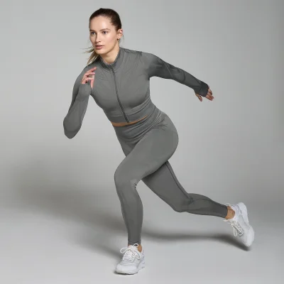 MP Women's Tempo Ultra Geometric Crop Seamless Jacket - Carbon - XS Image 6
