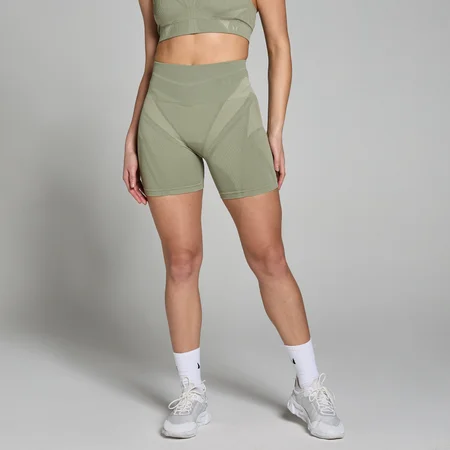 MP Women's Tempo Ultra Geometric Seamless Booty Shorts - Brindle