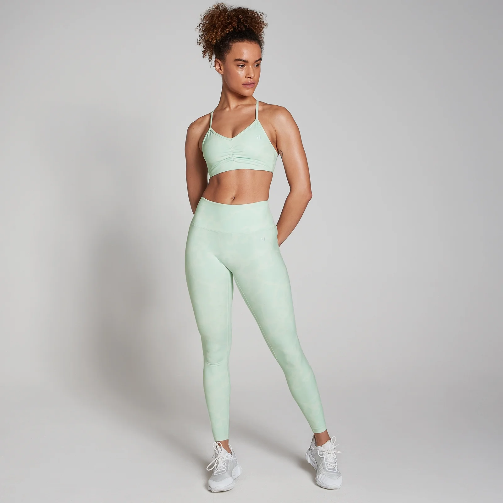 MP Women's Tempo Abstract Leggings - Soft Mint - XS Image 3