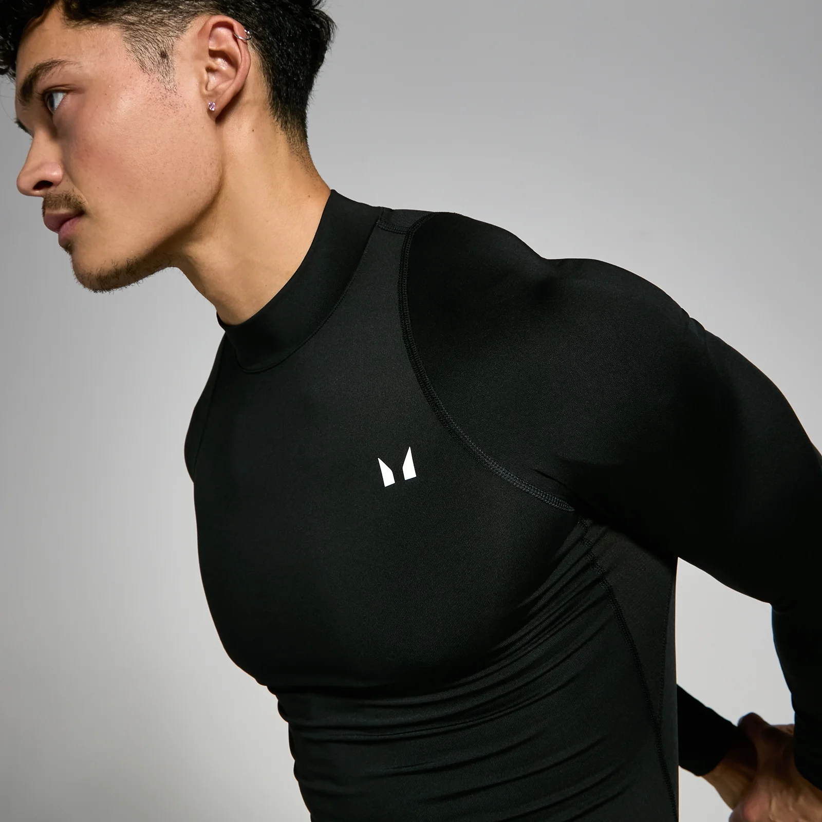 MP Men's Training High Neck Long Sleeve Baselayer - Black - XXS Image 4