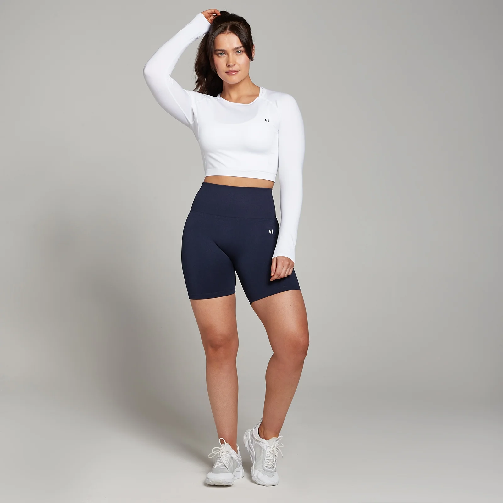 MP Women's Shape Seamless Long Sleeve Crop Top - White - XS Image 3