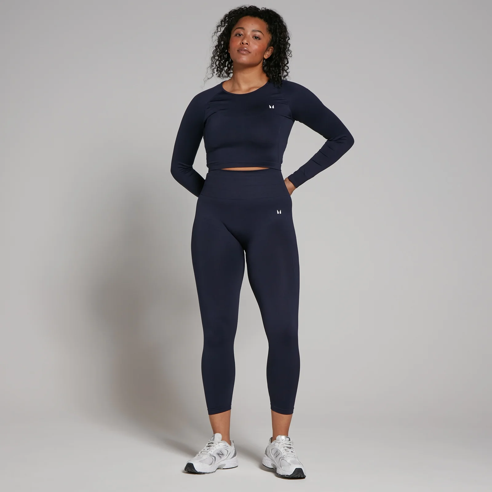 MP Women's Shape Seamless 7/8 Leggings - Navy - XXS Image 3