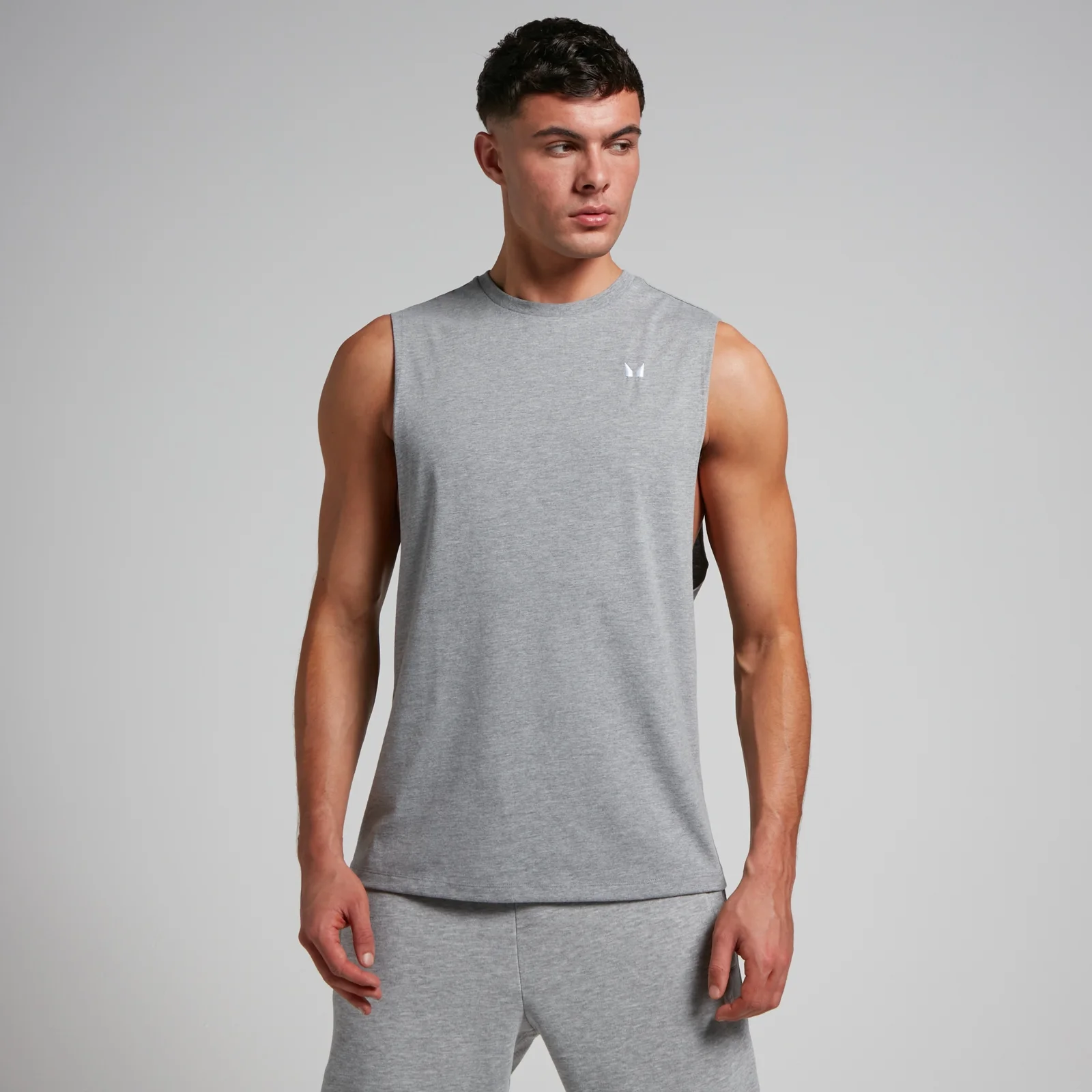 MP Men's Rest Day Drop Armhole Tank Top - Grey Marl - XXS Image 1