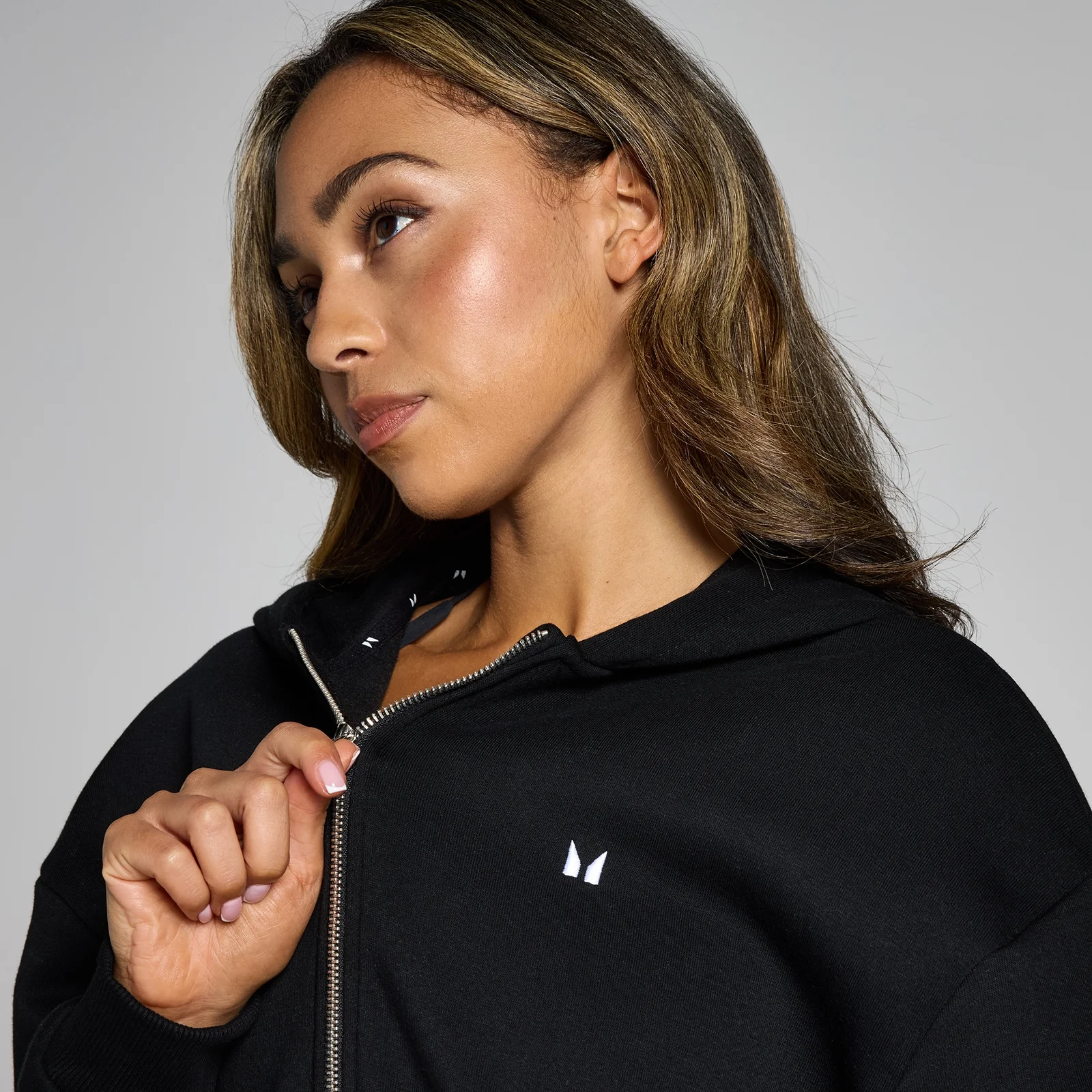 MP Women's Basics Zip Through Hoodie - Black - XXS Image 4