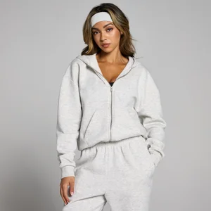 MP Women's Basics Zip Through Hoodie - Light Grey Marl - Size XXS