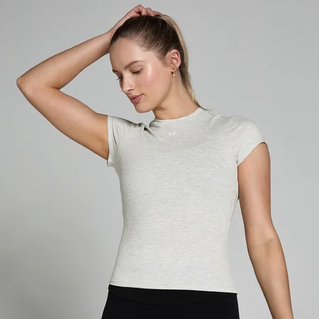 MP Women's Basics Body Fit Short Sleeve T-Shirt - Light Grey Marl