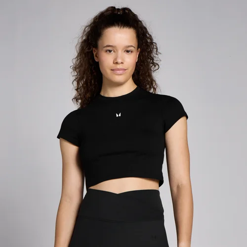 MP Women's Basics Body Fit Short Sleeve Crop T-Shirt - Black