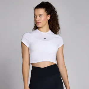 MP Women's Basics Body Fit Short Sleeve Crop T-Shirt - White - Size XL