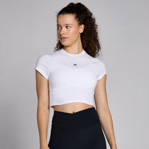 MP Women's Basics Body Fit Short Sleeve Crop T-Shirt - White