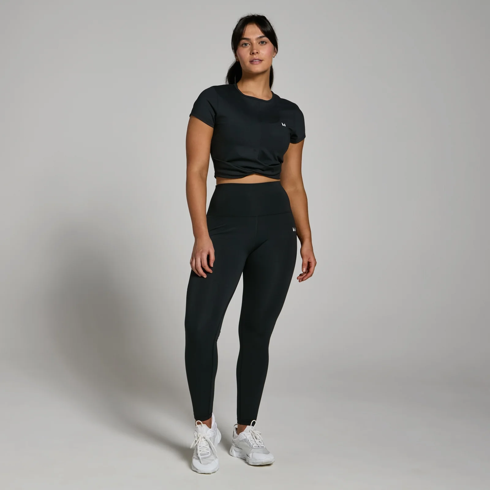 MP Women's Power Short Sleeve Crop Top - Black - XS Image 4