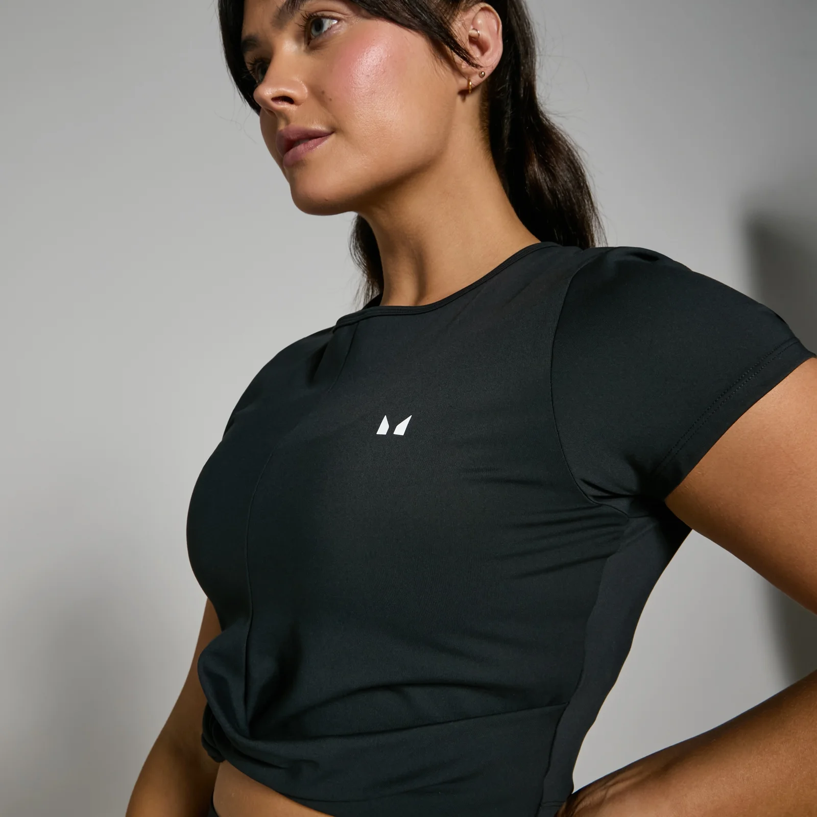 MP Women's Power Short Sleeve Crop Top - Black - XS Image 5