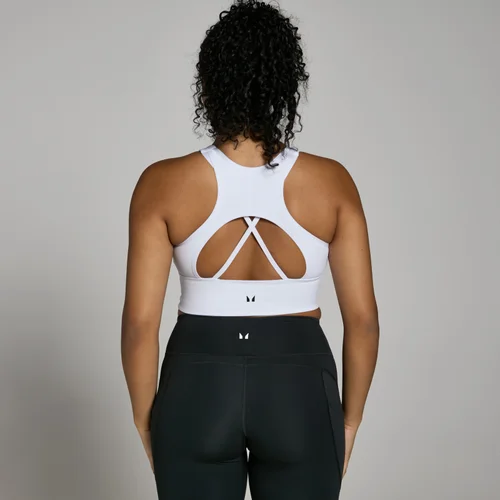 MP Women's Power Longline Sports Bra - White