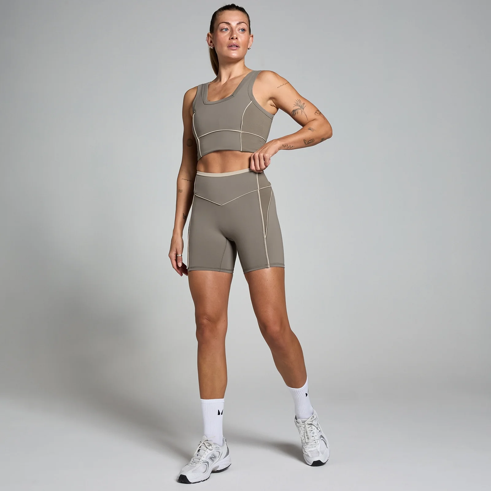 MP Women's Tempo Contrast Texture Cycling Short - Espresso - S Image 3