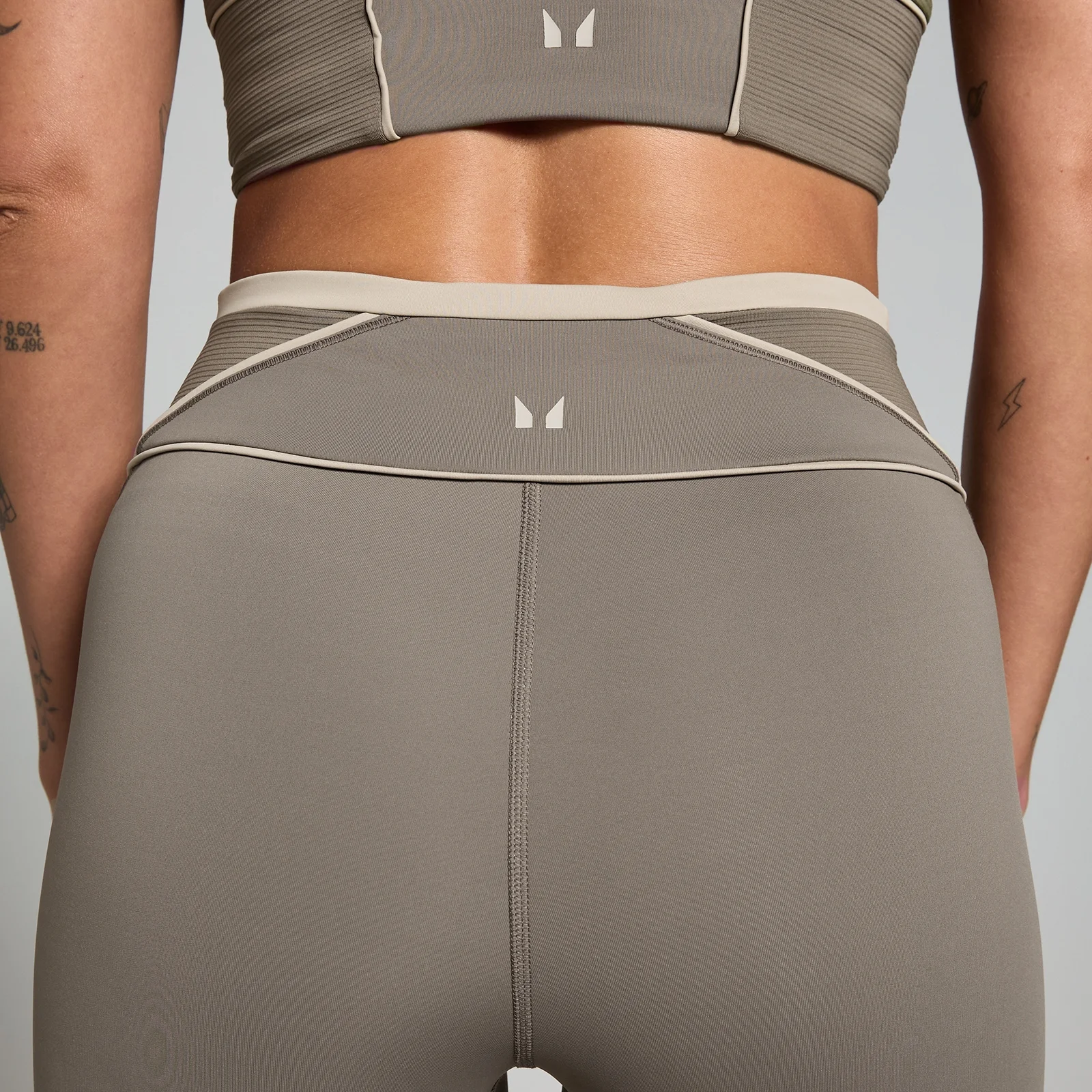 MP Women's Tempo Contrast Texture Leggings - Espresso - XL Image 5