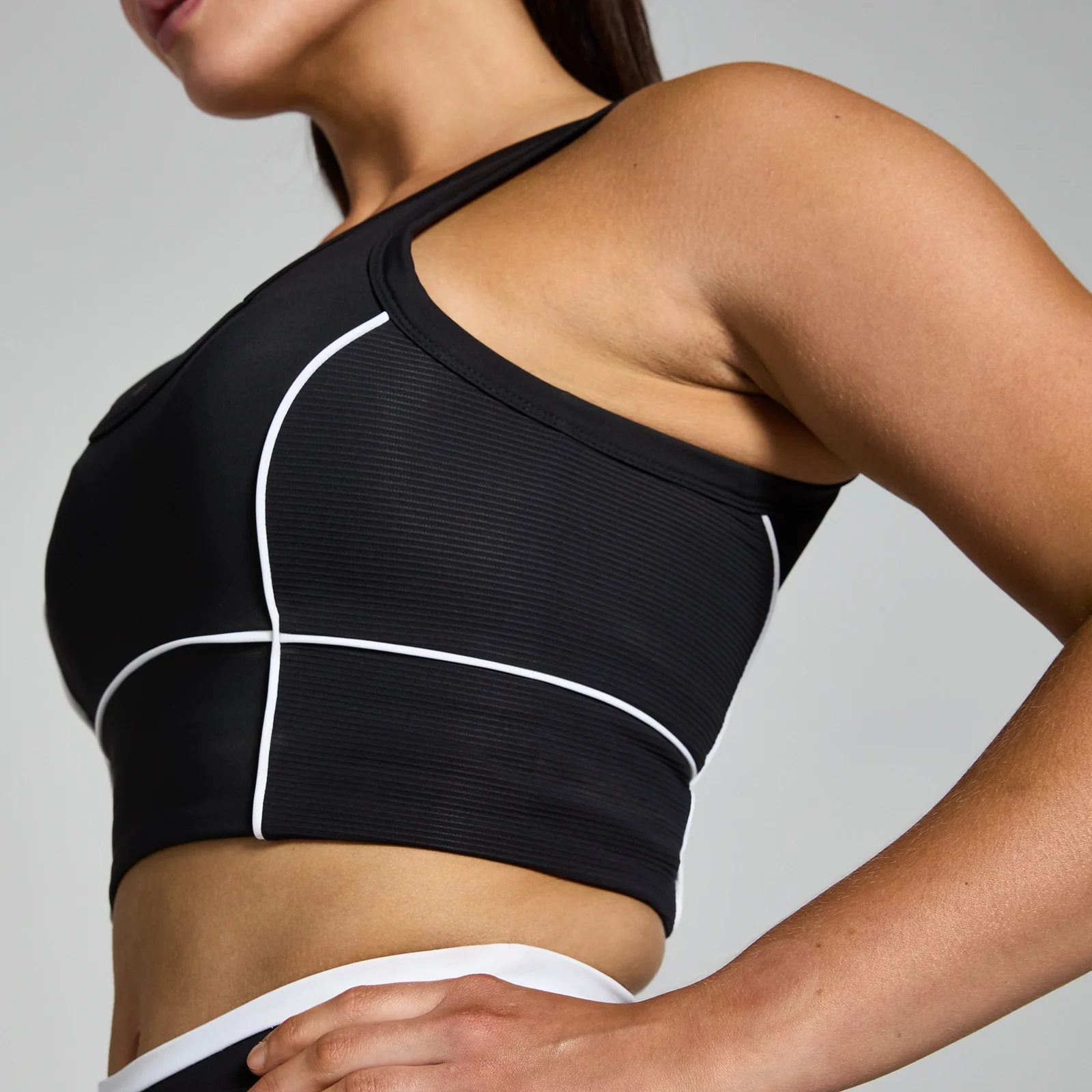 MP Women's Tempo Contrast Texture Sports Bra - Black - XS Image 5