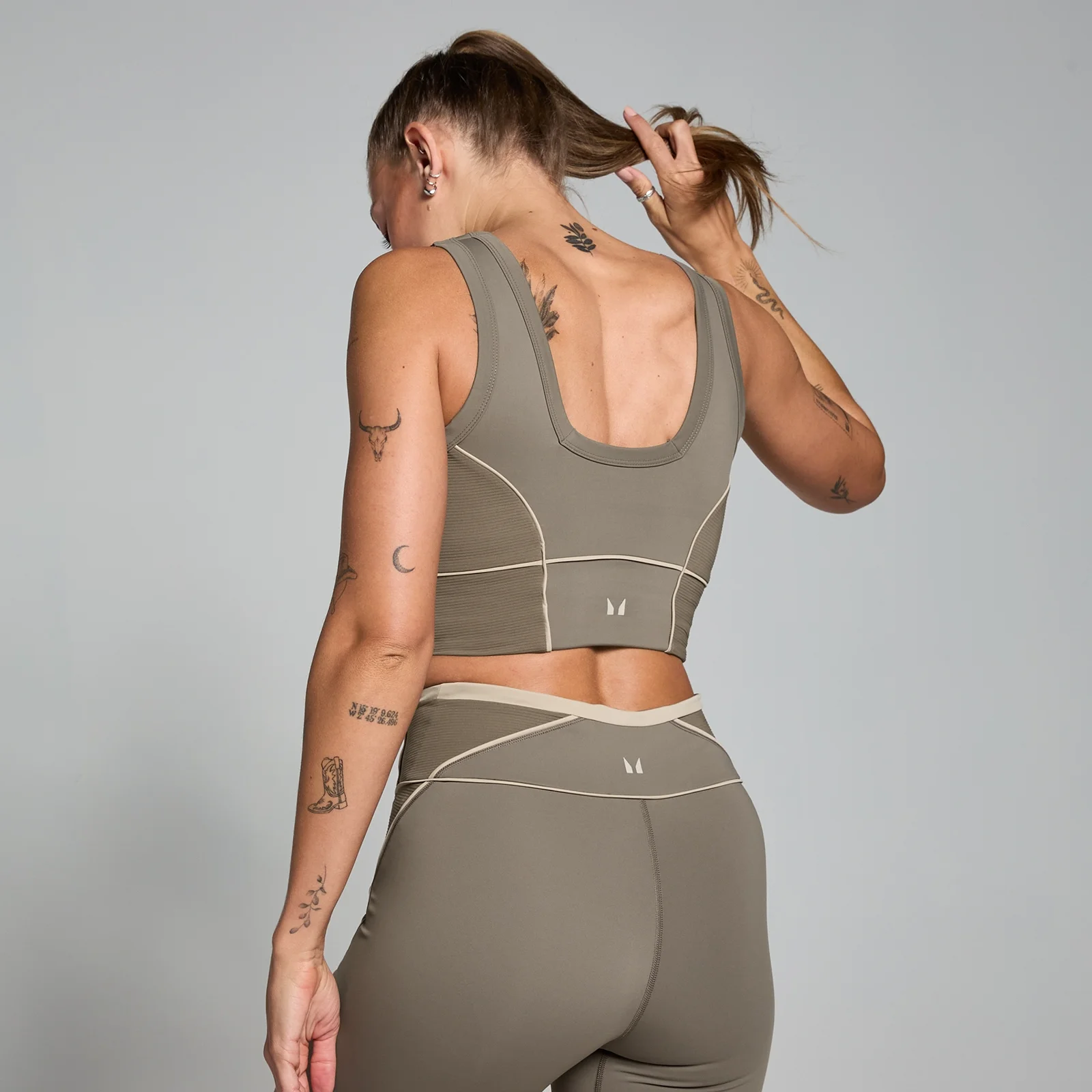 MP Women's Tempo Contrast Texture Sports Bra - Espresso - XS Image 2