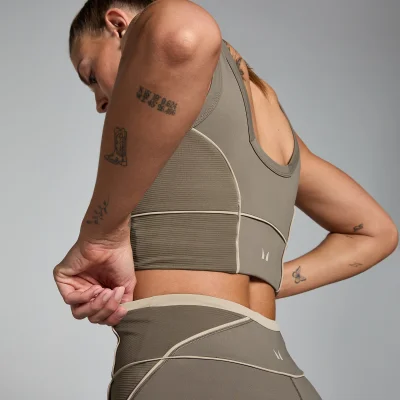 MP Women's Tempo Contrast Texture Sports Bra - Espresso - XS Image 6