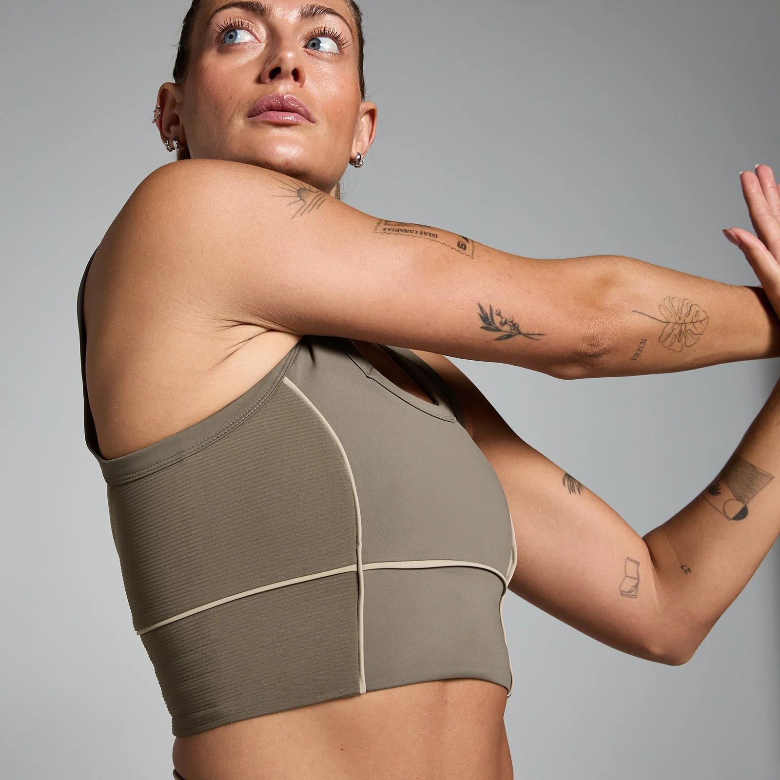 MP Women's Tempo Contrast Texture Sports Bra - Espresso - XS Image 5