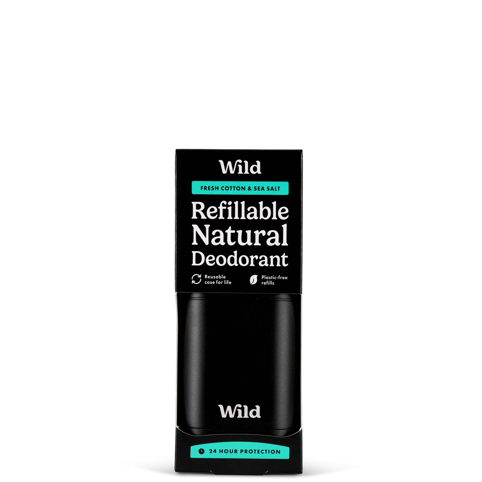 Wild Refillable Natural Deodorant Case, Fresh Cotton & Sea Salt Image 1