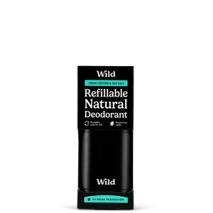 Wild Refillable Natural Deodorant Case, Fresh Cotton & Sea Salt - Option Black