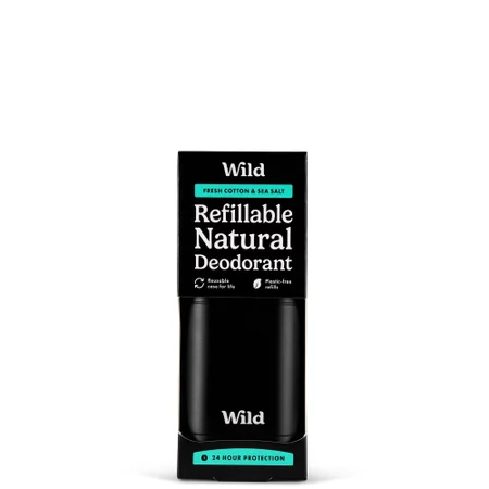 Wild Refillable Natural Deodorant Case, Fresh Cotton & Sea Salt