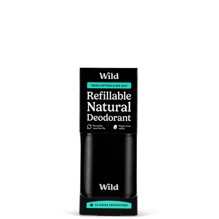 Wild Refillable Natural Deodorant Case, Fresh Cotton & Sea Salt
