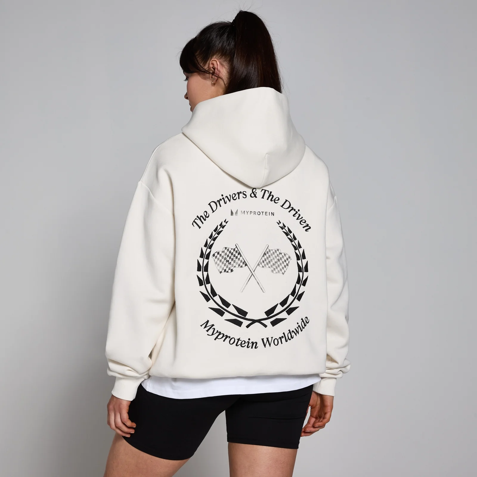 MP Women’s World Wide Graphic Hoodie - Natural Cream - L-XL Image 1